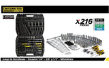 Set bocallaves 1/2" 216 piezas 9949916 llave tubos