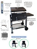 Parrilla a carbon con tapa 57x42 DUCG60
