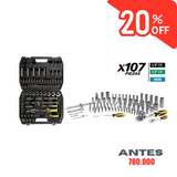 Set bocallaves llave tubos 1/2" 107 piezas 9949908 llave tubo